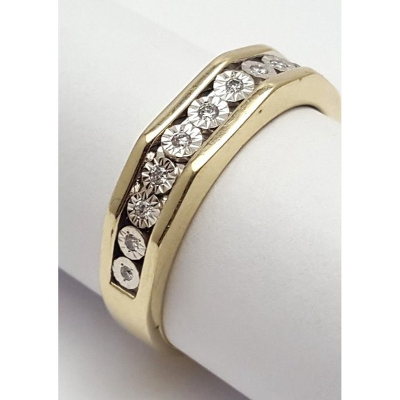 Unique 10K Karat Solid Two Tone Multi Color Gold Designer Diamond Mens Ring - Picture 9 of 15